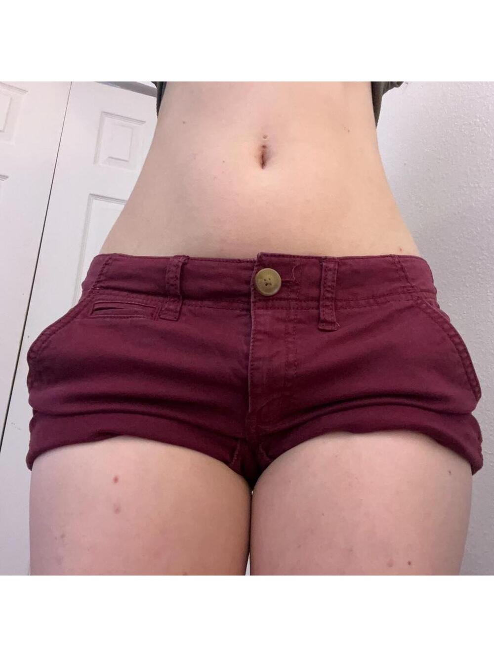 Burgundy low rise shorts